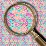 Sparkleberry Ink PATTERNED Heat Transfer Vinyl - Flamingos Mint - HeatPressNation