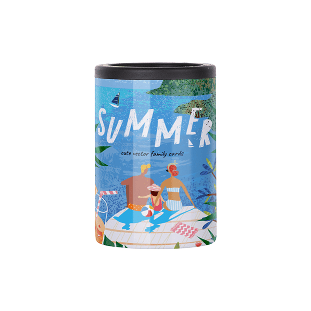 HPN SubliCraft White Sublimation Stainless Steel Can Cooler for Standard 12 oz. Cans - HeatPressNation