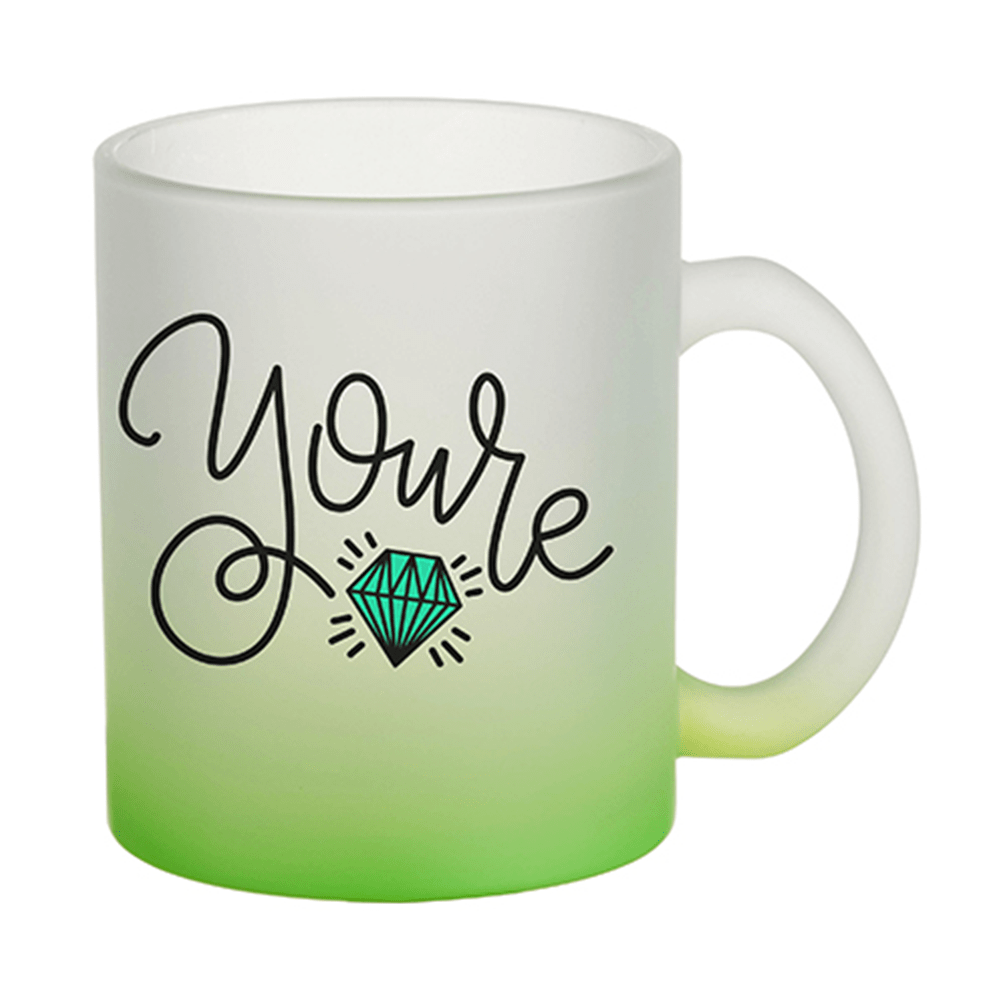 HPN SubliCraft 11 oz. Color Gradient Sublimation Glass Mug - 36 per case - HeatPressNation