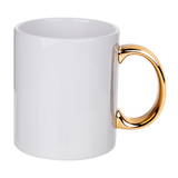 HPN SubliCraft 11 oz. Plated Handle Sublimation Ceramic Mug - 36 per case - HeatPressNation