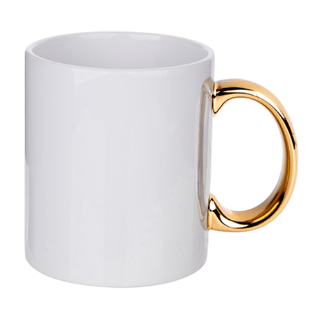 HPN SubliCraft 11 oz. Plated Handle Sublimation Ceramic Mug - 36 per case - HeatPressNation