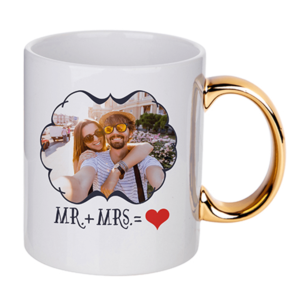 HPN SubliCraft 11 oz. Plated Handle Sublimation Ceramic Mug - 36 per case - HeatPressNation