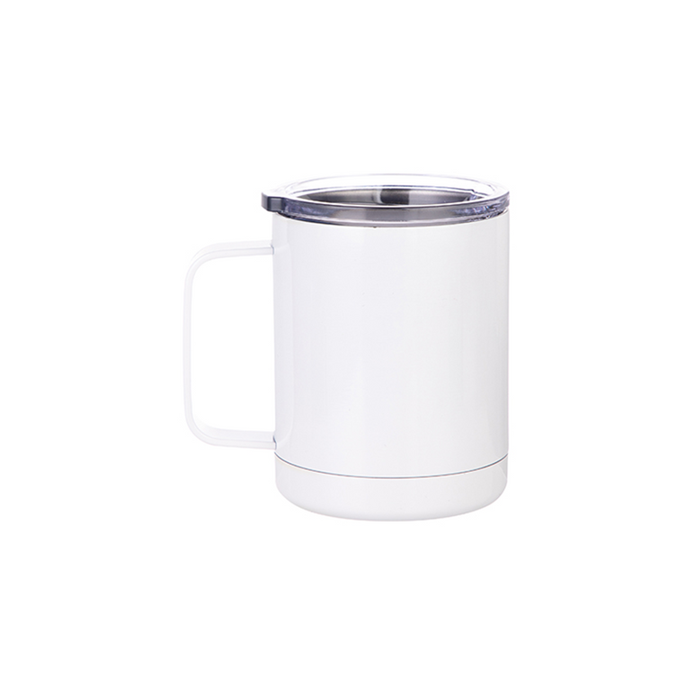 13oz. White Stainless Steel Sublimation Mug with Lid by Make Market®