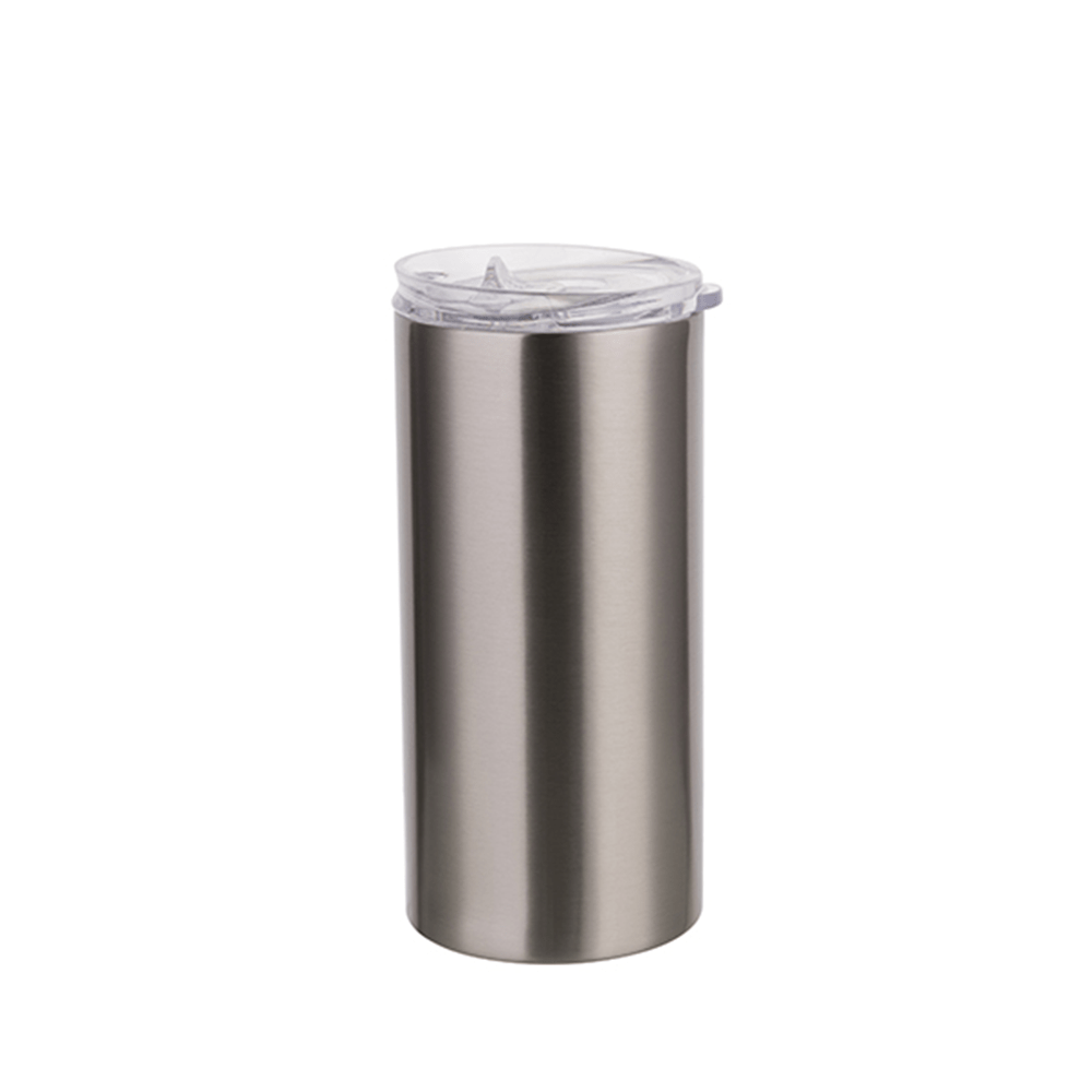 HPN SubliCraft 16 oz. Silver Sublimation Stainless Steel Skinny Tumbler - HeatPressNation