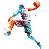 Splatter Basketball Jumping Design - HeatPressNation