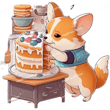 Dog Eating Cake Design - HeatPressNation