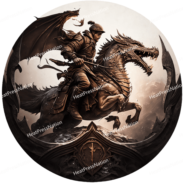 Dragon Warrior Badge Design - HeatPressNation