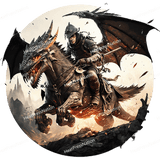 Dragon Riding Warrior Design - HeatPressNation
