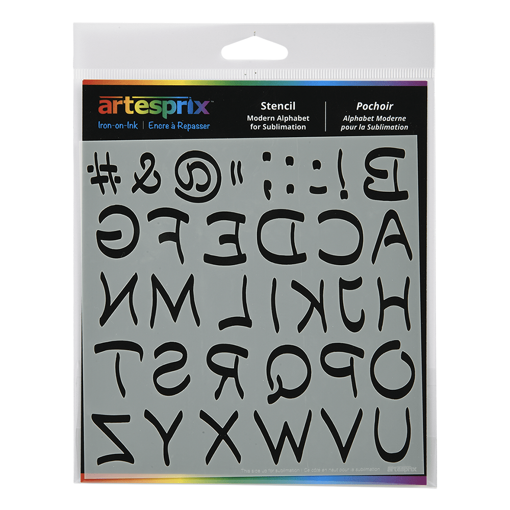Artesprix Sublimation Marker Stencil - Modern Alphabet - 6" x 6" - HeatPressNation