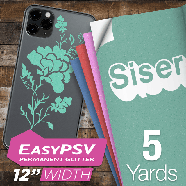 Siser EasyPSV Glitter Permanent Adhesive Sticker Vinyl - 12" x 5 Yards - HeatPressNation
